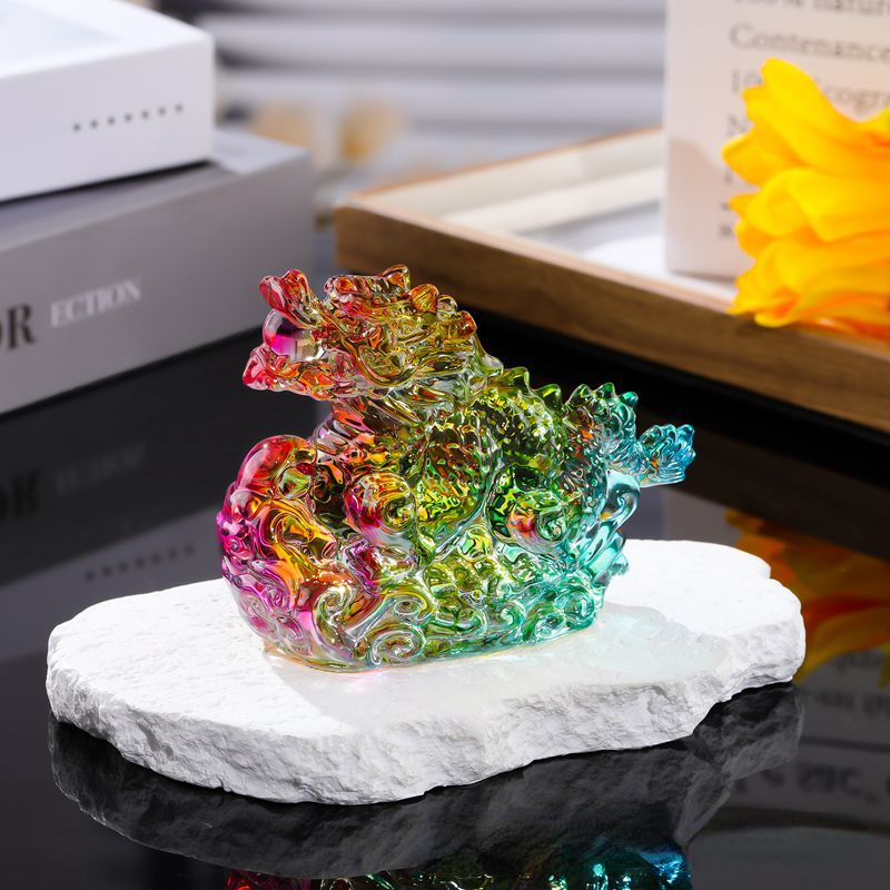 Paper Weight Crystal - Estatuilla de dragón de cristal, figurita
