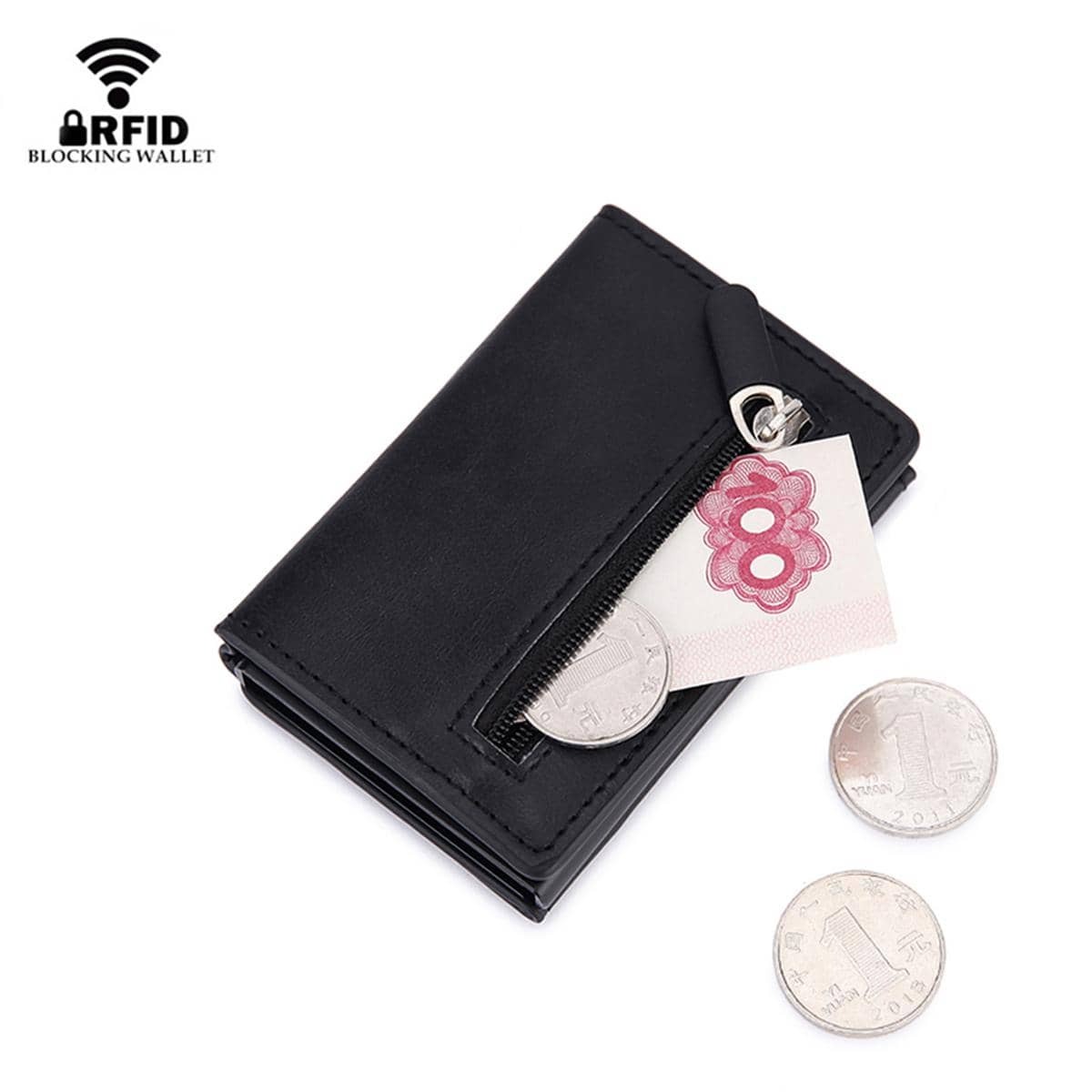 Index Card Holder - Cartera con Bloqueo RFID, Tarjetero Magnético,