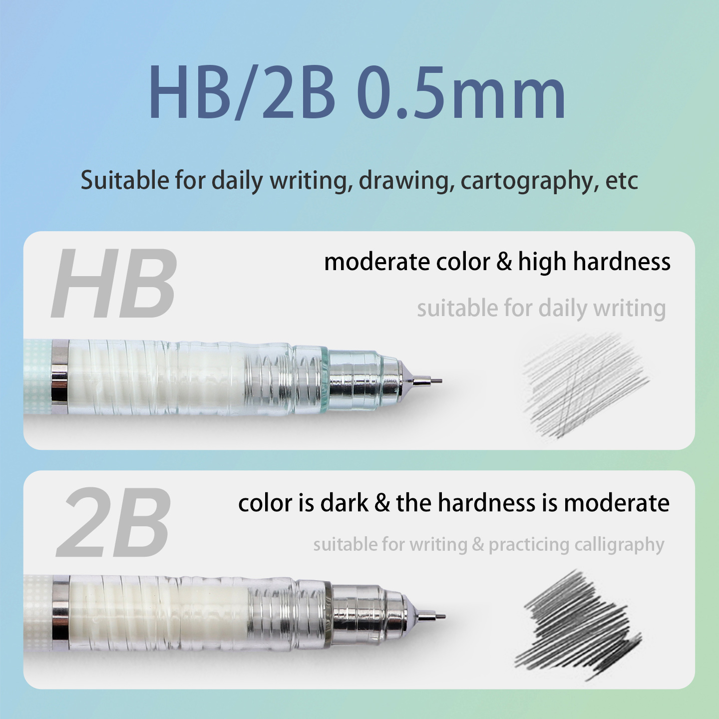 BAOKE 0,5 HB/2B portaminas 4 b - Mechanical Pencil 0.3 reseña y precio